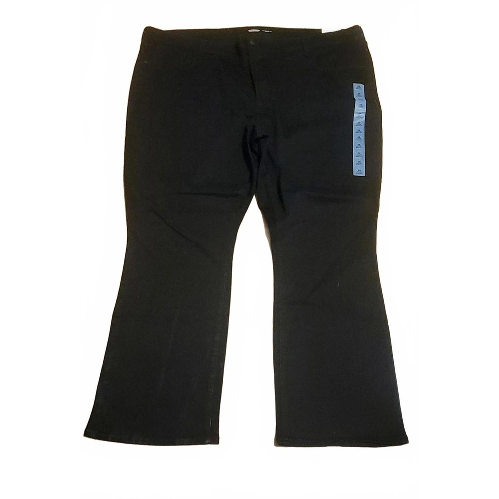 Old Navy Kicker Boot-Cut Mid-Rise Black Jeans Womens Plus Size 28 610054-00-1